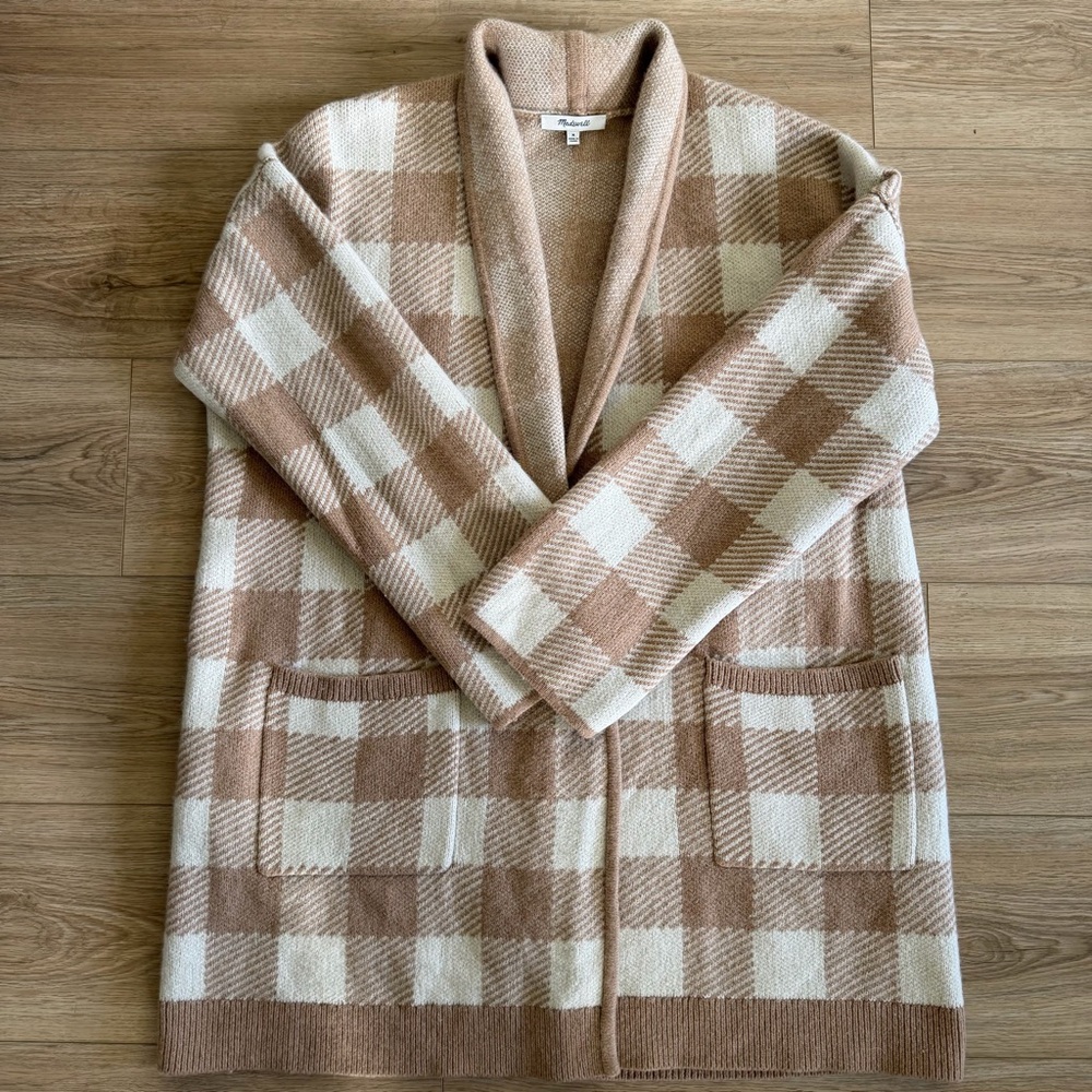 Madewell Wool Blend Plaid Cardigan Size M - Picture 4 of 7